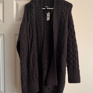 Express Black Textured Knit Cardigan